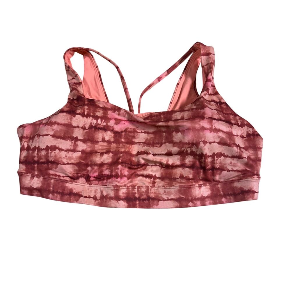 Athleta Exhale Printed Bra Coral Tahiti Island Women's Size 1X D-DD New With Tag